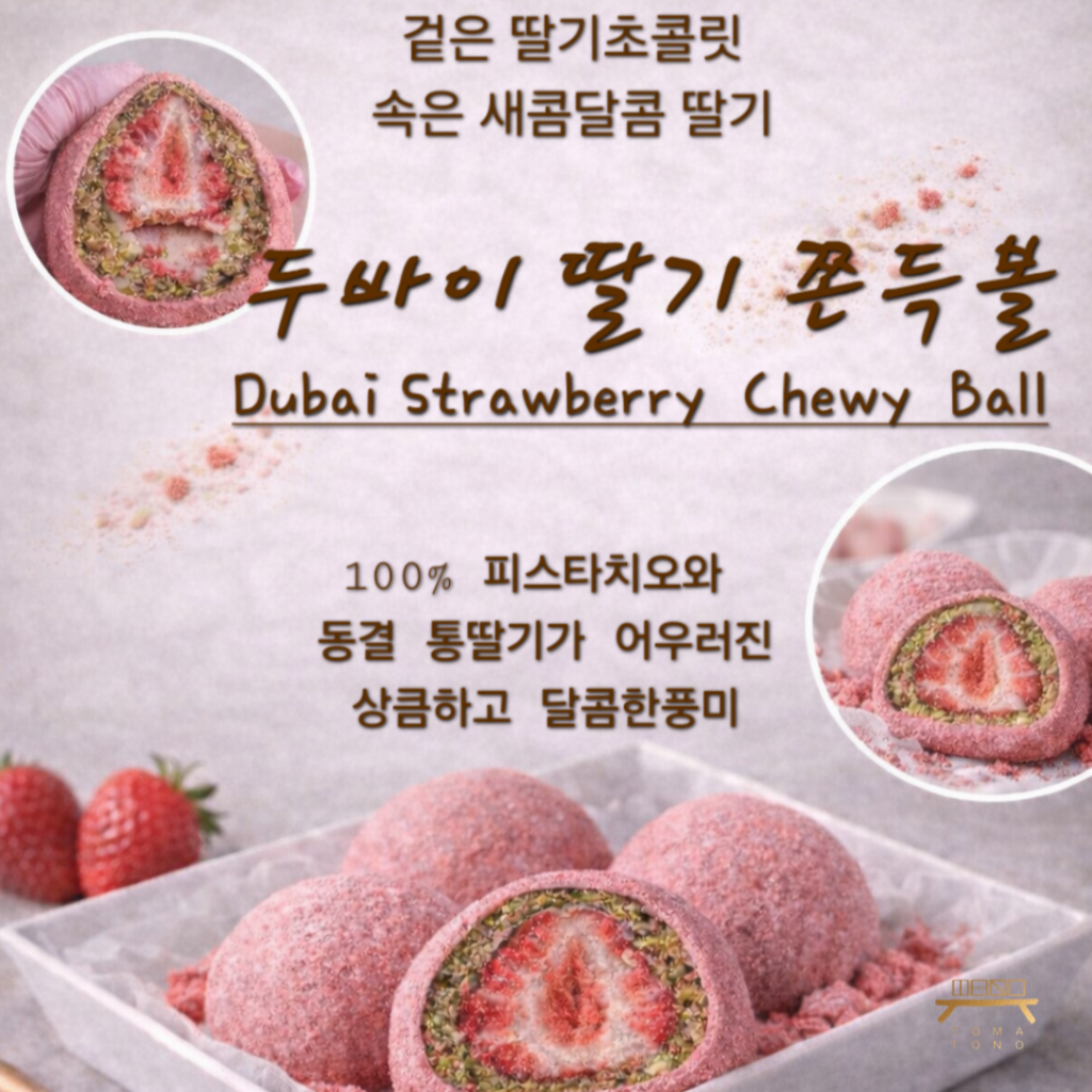 두바이 딸기 쫀득볼 Dubai Strawberry Chewy Ball